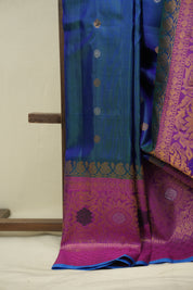 Peacock Blue Gadwal Silk Saree - SRPBGSS663