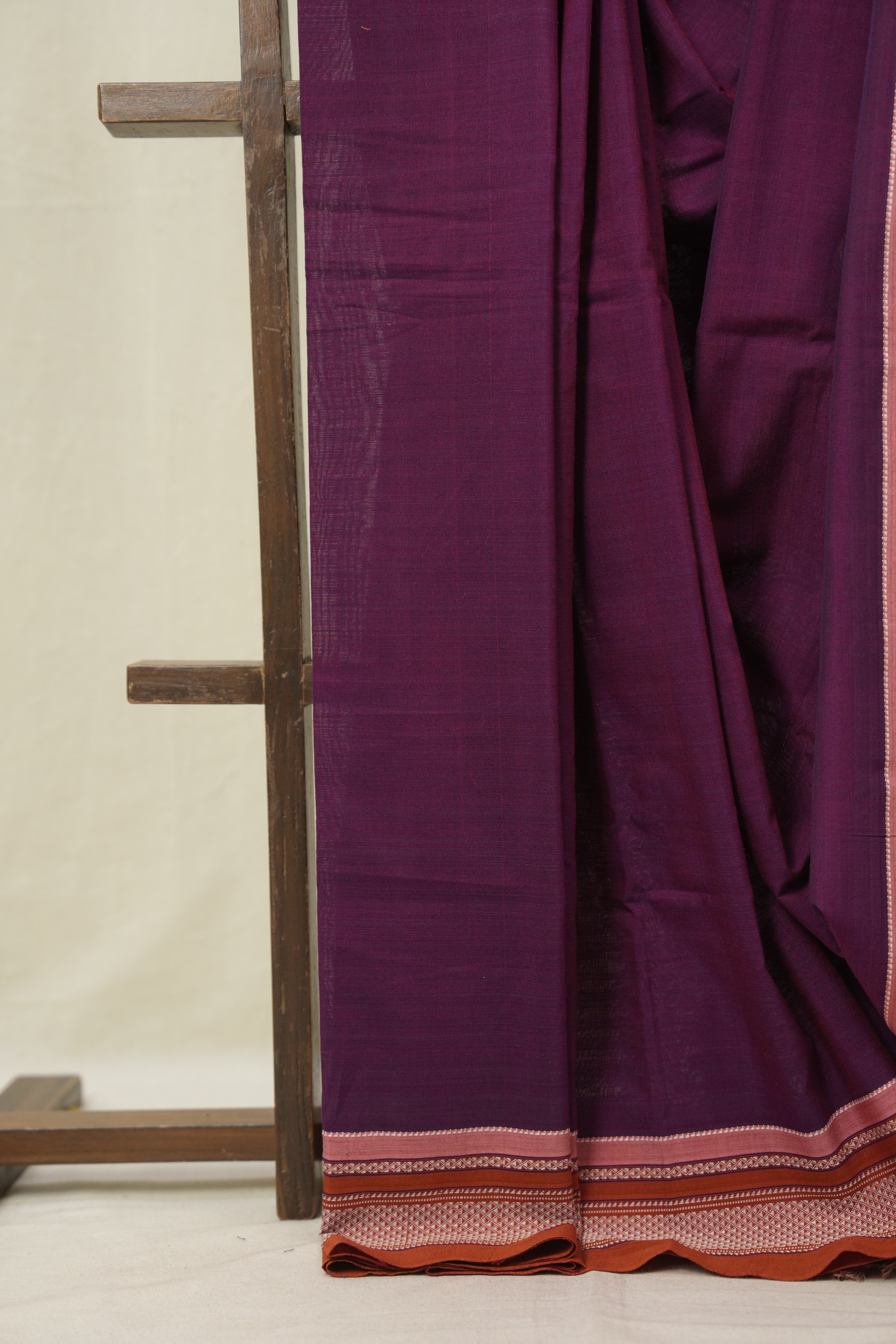 Purple Cotton Ilkal Saree - SRPCIS985