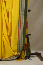 Yellow Plain Cotton Ilkal Saree (DEFECT)  - SRYCIS85-PI