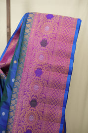 Peacock Blue Gadwal Silk Saree - SRPBGSS663