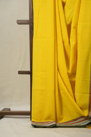 Yellow Plain Cotton Ilkal Saree (DEFECT)  - SRYCIS85-PI