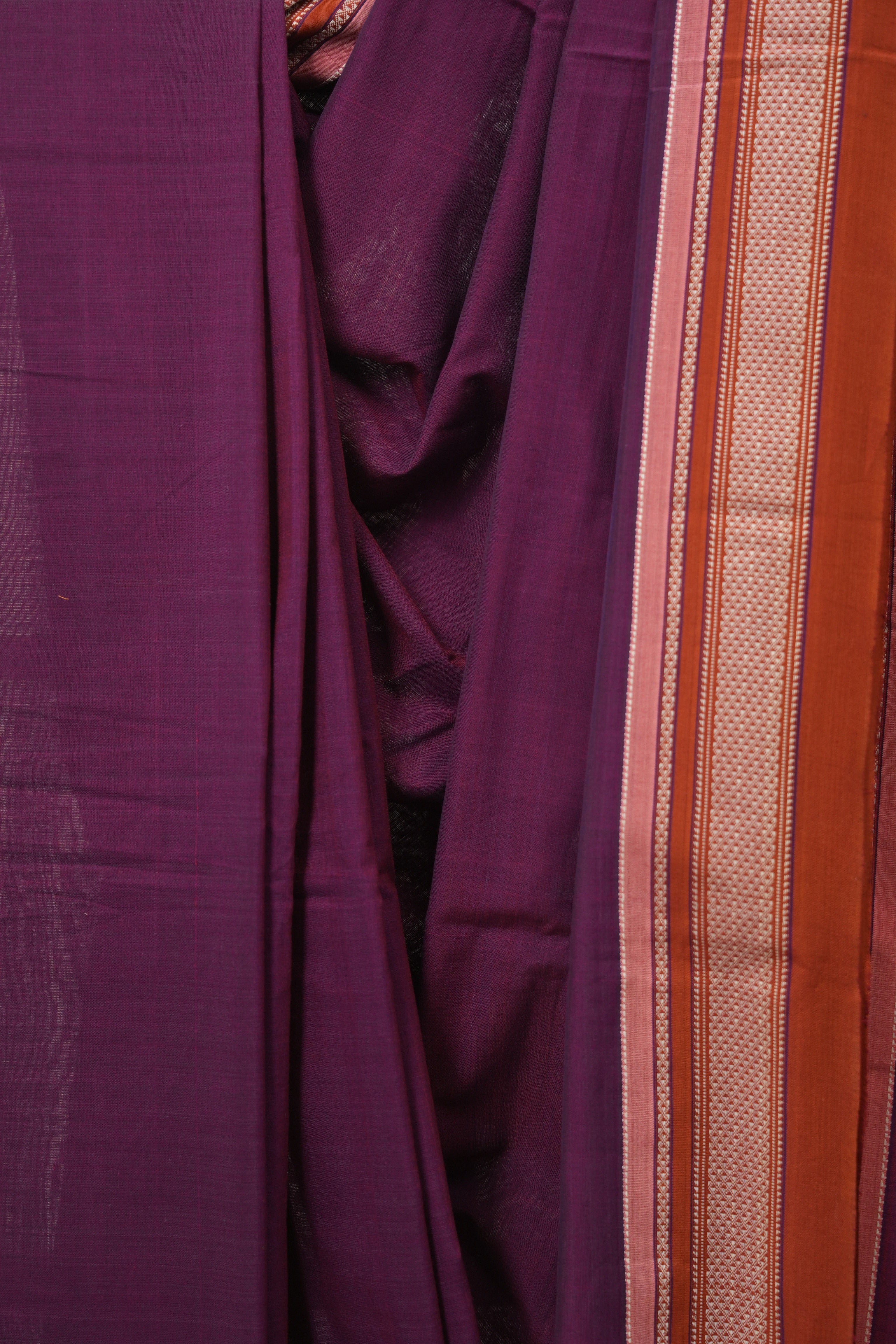 Purple Cotton Ilkal Saree - SRPCIS985