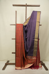 Purple- Red Soft Silk Saree - SRPSSS485