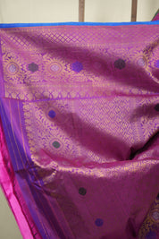Peacock Blue Gadwal Silk Saree - SRPBGSS663