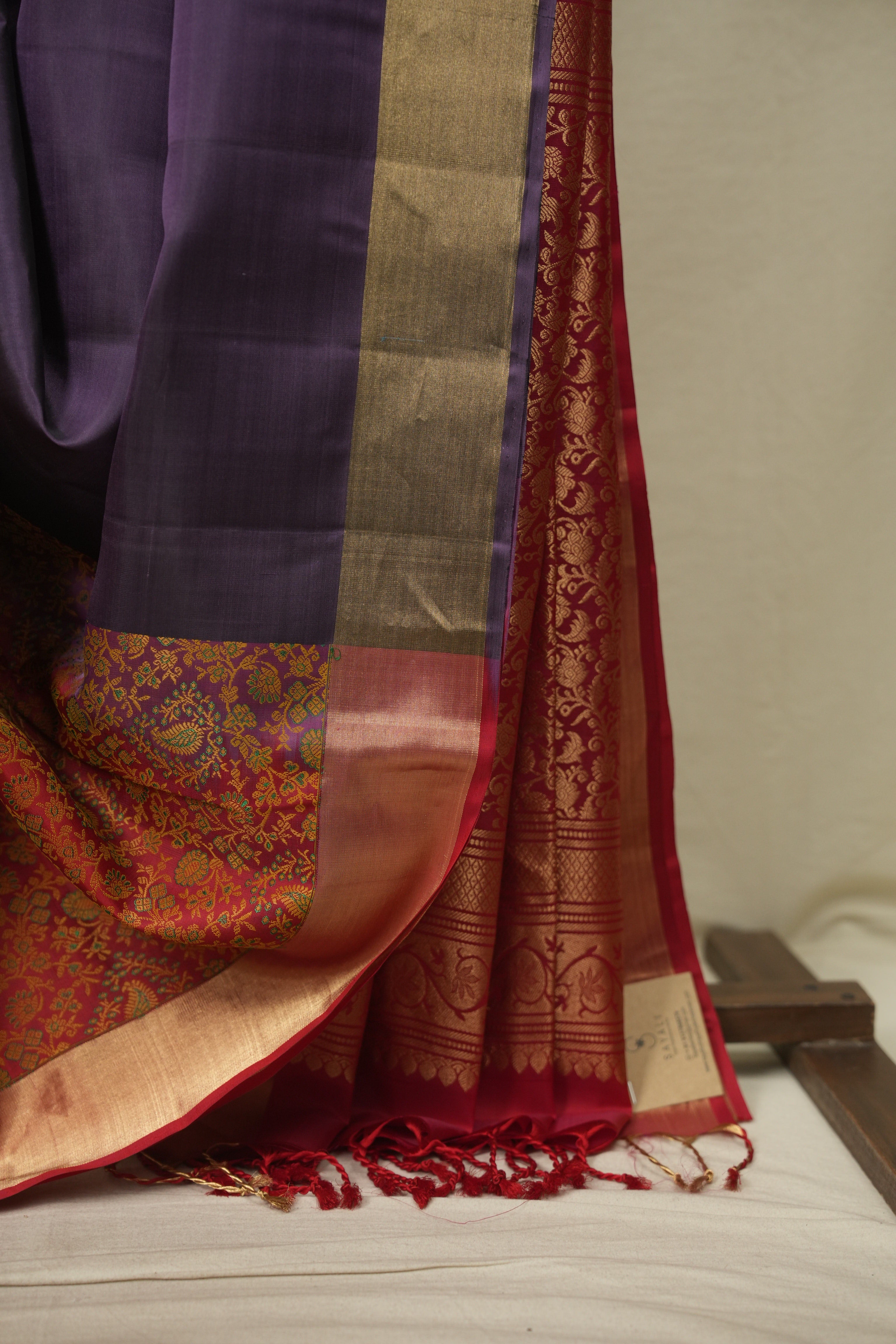 Purple- Red Soft Silk Saree - SRPSSS485