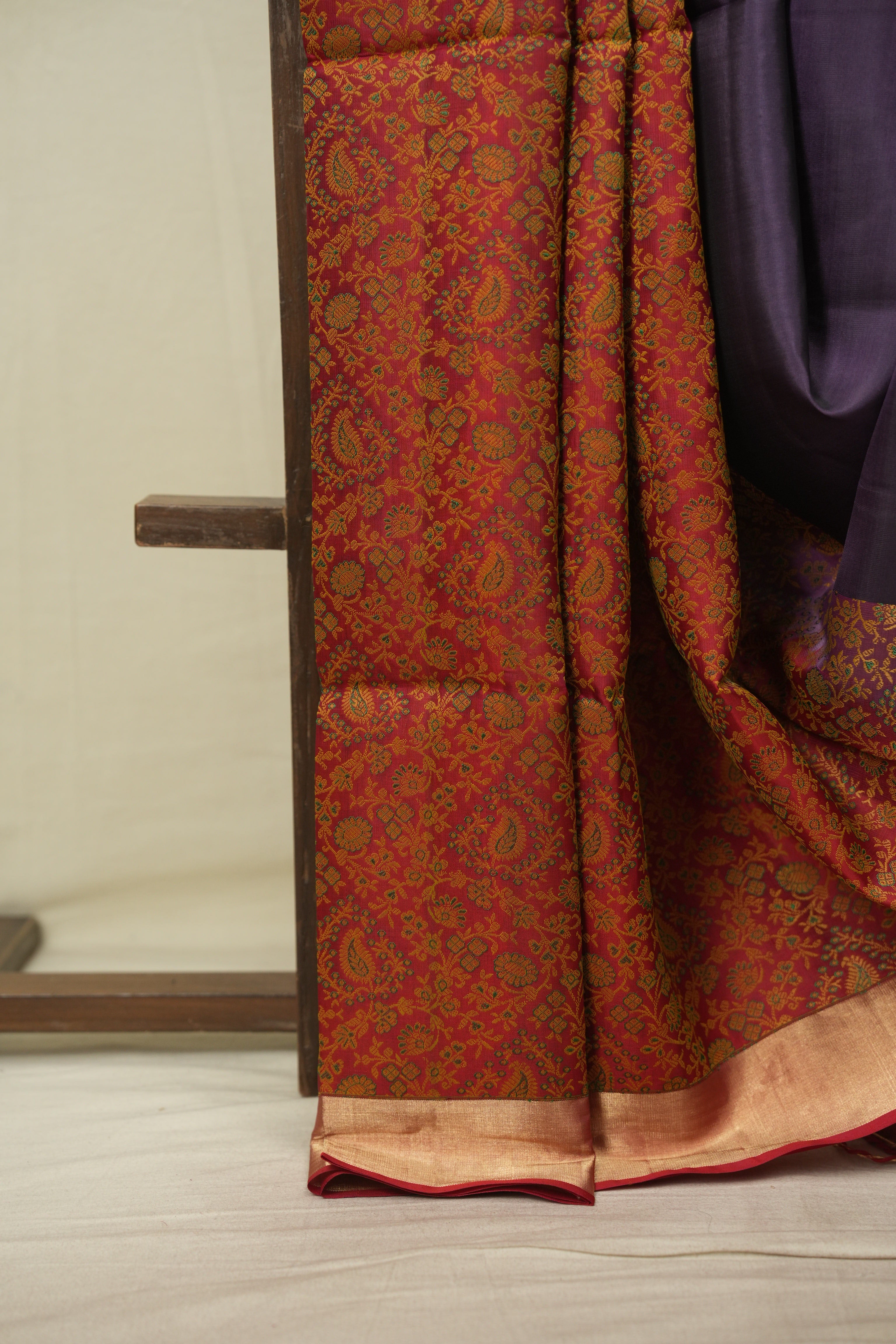 Purple- Red Soft Silk Saree - SRPSSS485