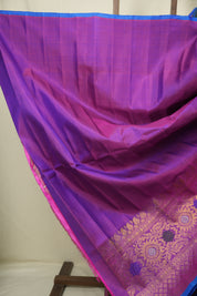 Peacock Blue Gadwal Silk Saree - SRPBGSS663
