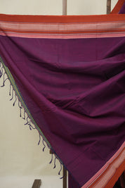 Purple Cotton Ilkal Saree - SRPCIS985