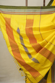 Yellow Plain Cotton Ilkal Saree (DEFECT)  - SRYCIS85-PI