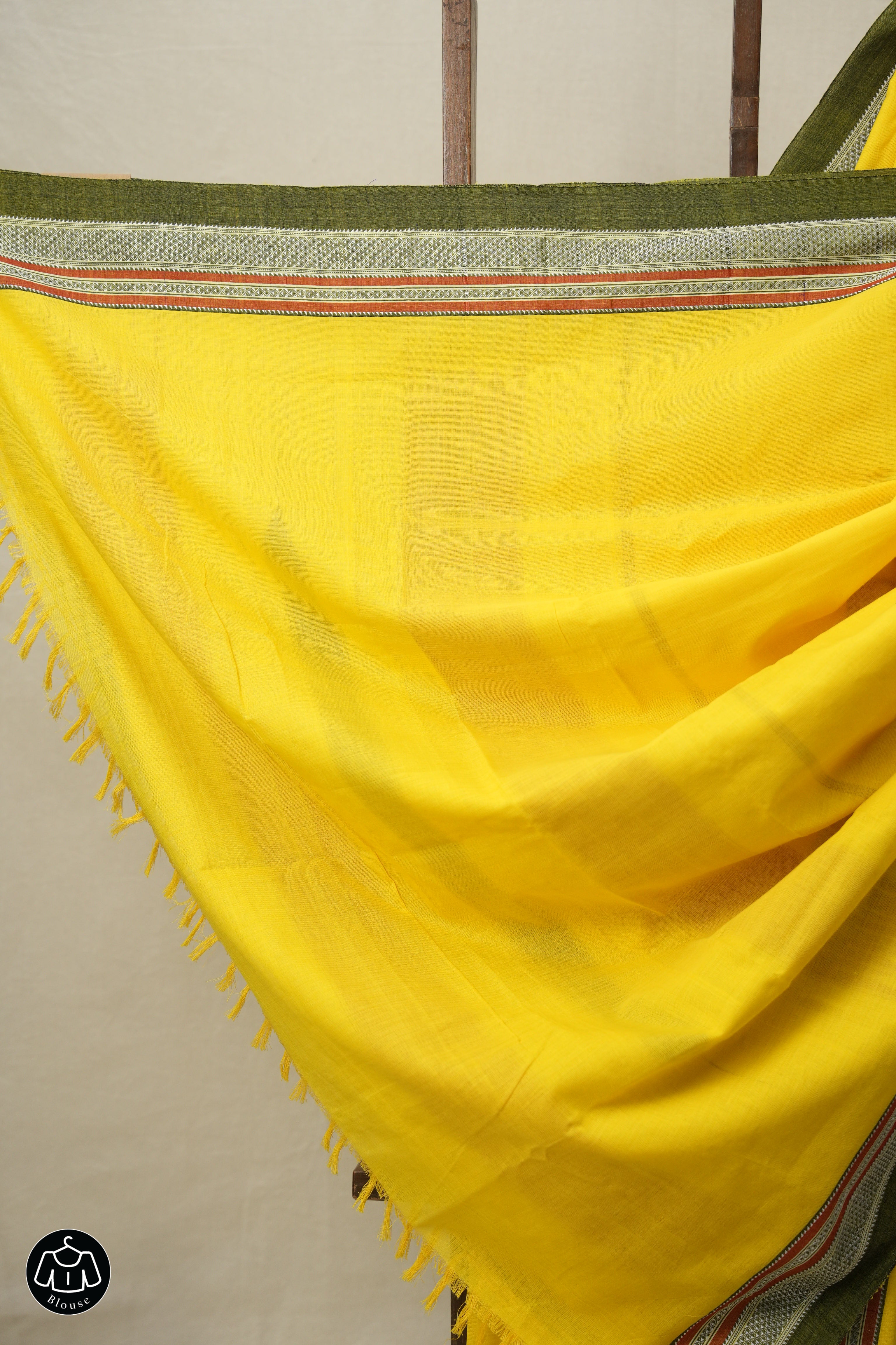 Yellow Plain Cotton Ilkal Saree (DEFECT)  - SRYCIS85-PI