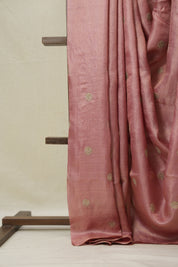 Peach Machine Embroidered Tussar Silk Saree - SRPMETSS1532