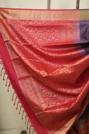 Purple- Red Soft Silk Saree - SRPSSS485