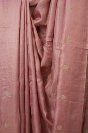 Peach Machine Embroidered Tussar Silk Saree - SRPMETSS1532
