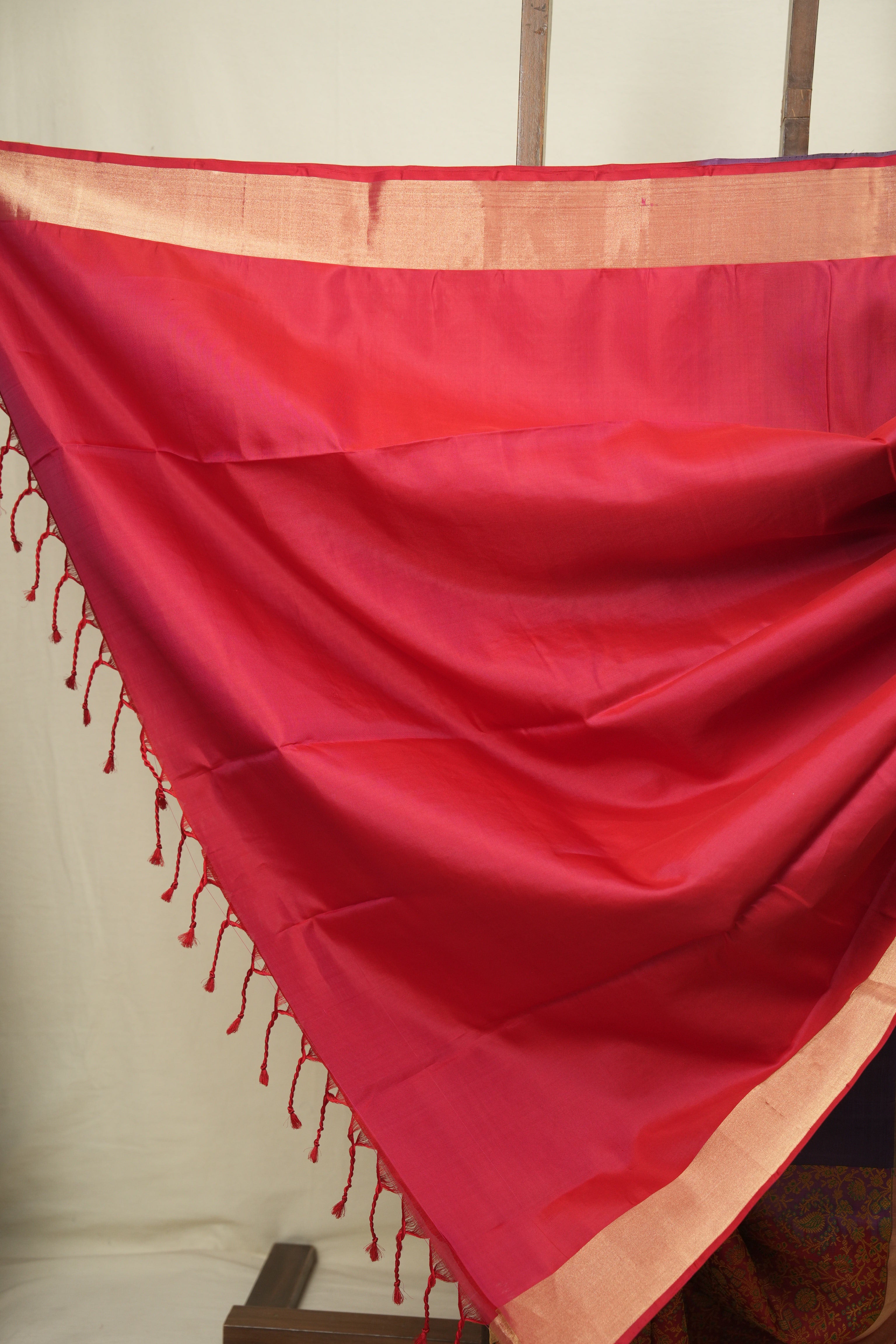 Purple- Red Soft Silk Saree - SRPSSS485