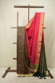 Red -Green Soft Silk Saree - SRRSSS486