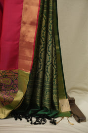 Red -Green Soft Silk Saree - SRRSSS486