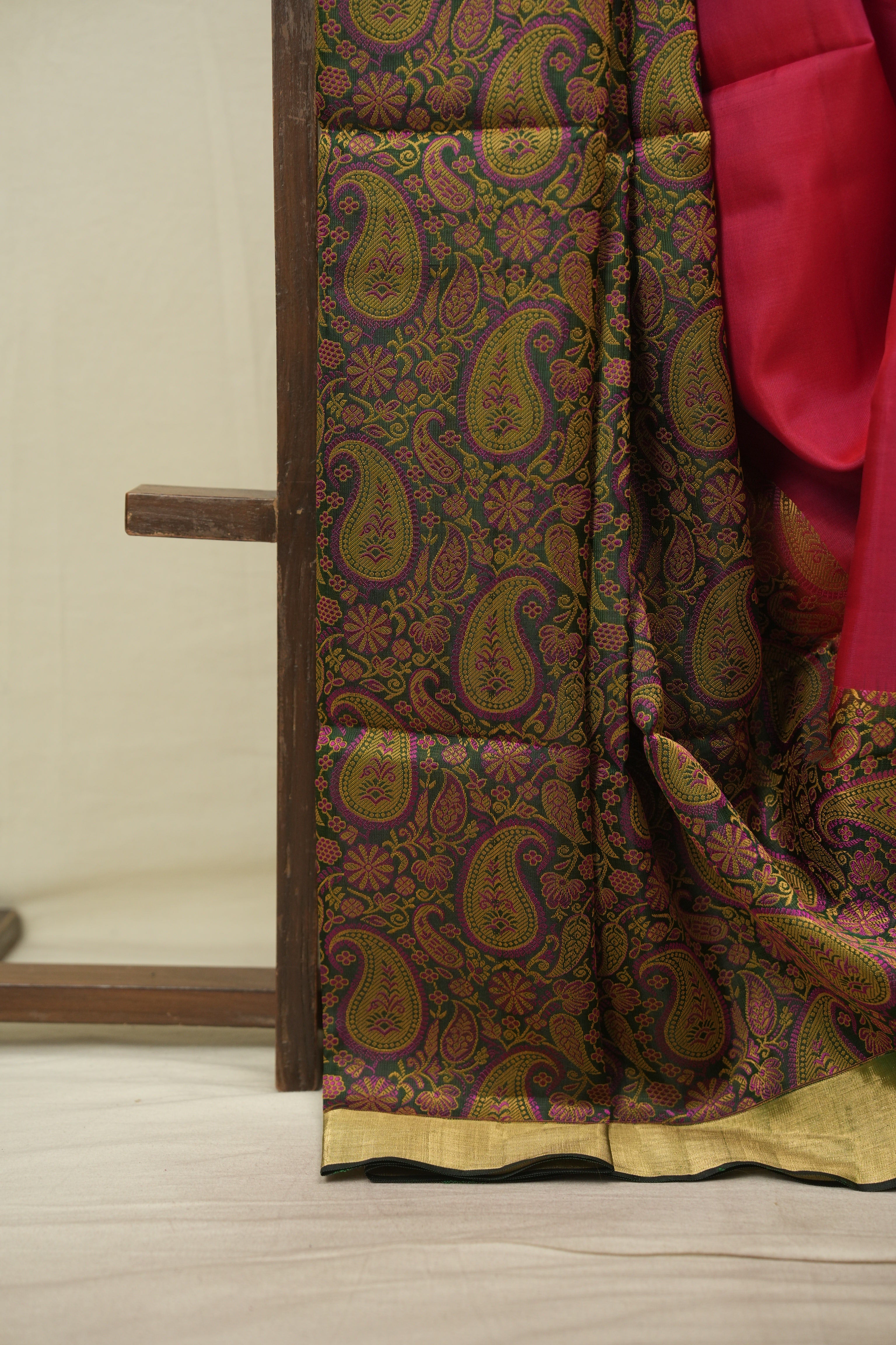 Red -Green Soft Silk Saree - SRRSSS486