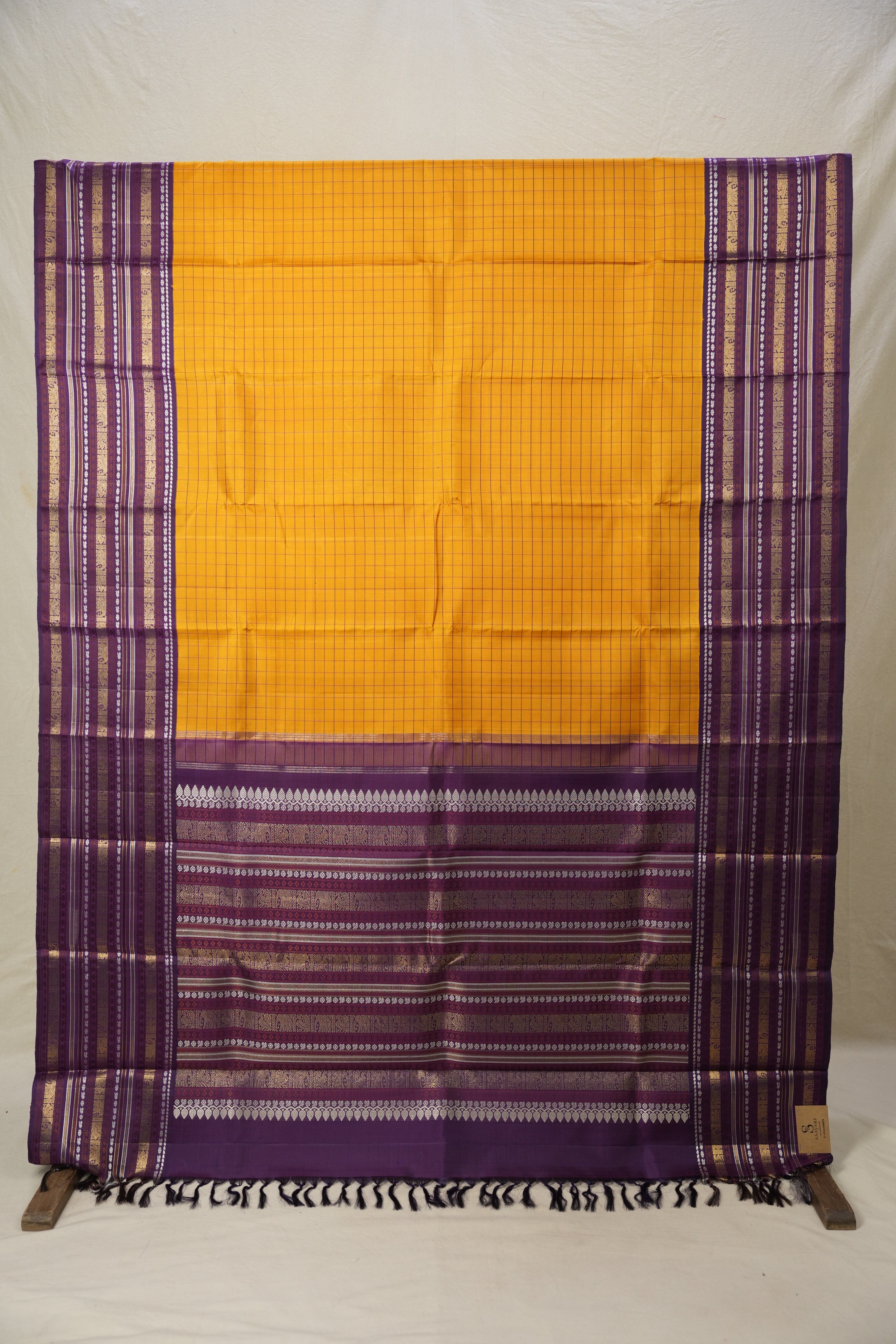 Marigold Kanjivaram Silk Saree - Saavari - SSJKSS98