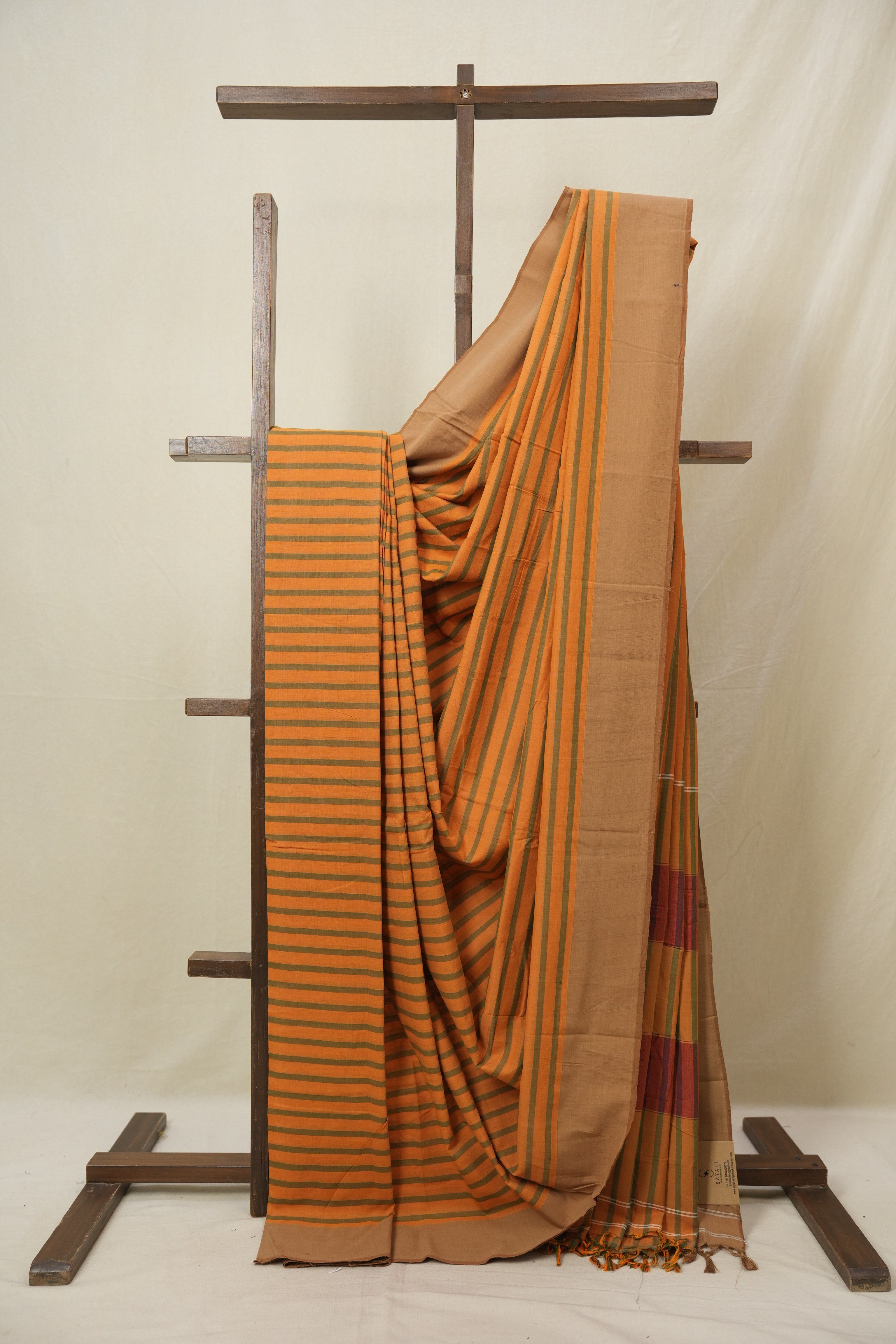 Orange Cotton Ilkal Saree - SROCIS987