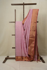 Baby Pink Maheshwari Organza Silk Saree - SRBPMOSS16