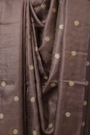 Deep Violet Machine Embroidered Tussar Silk Saree - SRDVMETSS1531