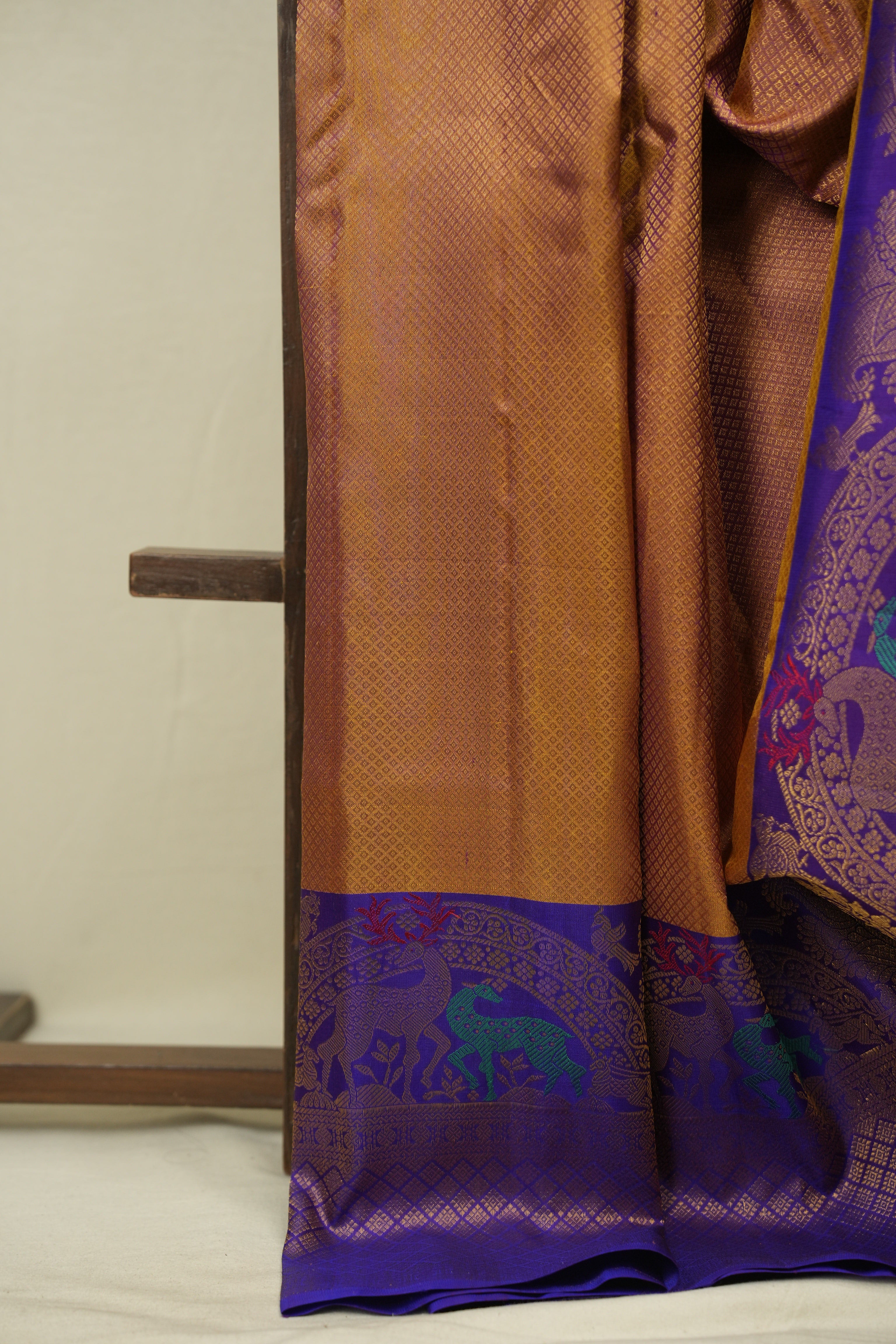 Two Tone Purple Gadwal Silk Saree - SRTTPGSS664