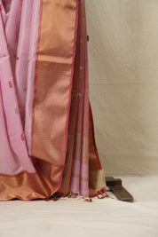 Baby Pink Maheshwari Organza Silk Saree - SRBPMOSS16