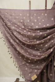 Deep Violet Machine Embroidered Tussar Silk Saree - SRDVMETSS1531