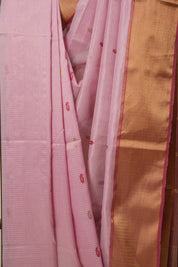 Baby Pink Maheshwari Organza Silk Saree - SRBPMOSS16