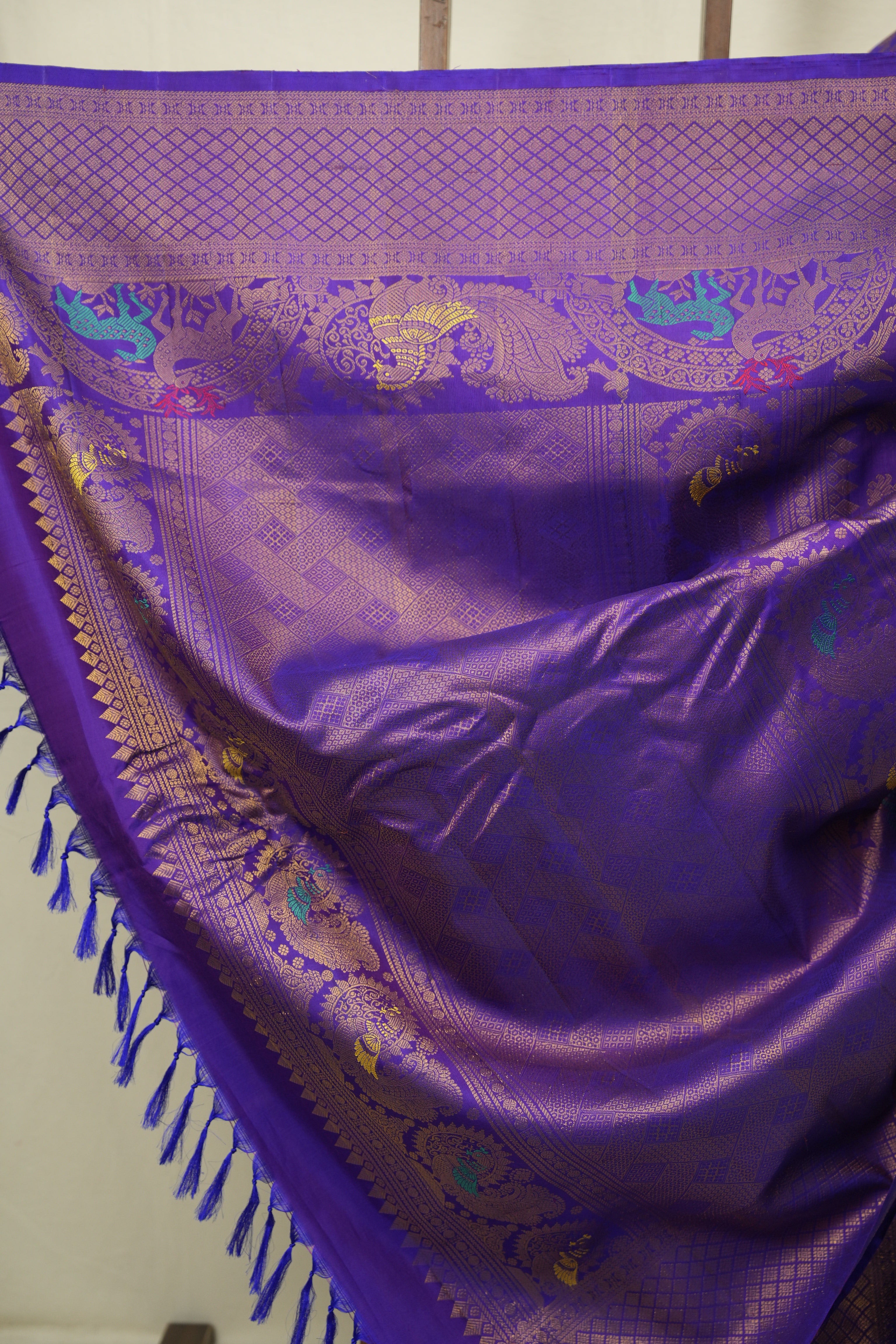 Two Tone Purple Gadwal Silk Saree - SRTTPGSS664