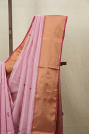 Baby Pink Maheshwari Organza Silk Saree - SRBPMOSS16