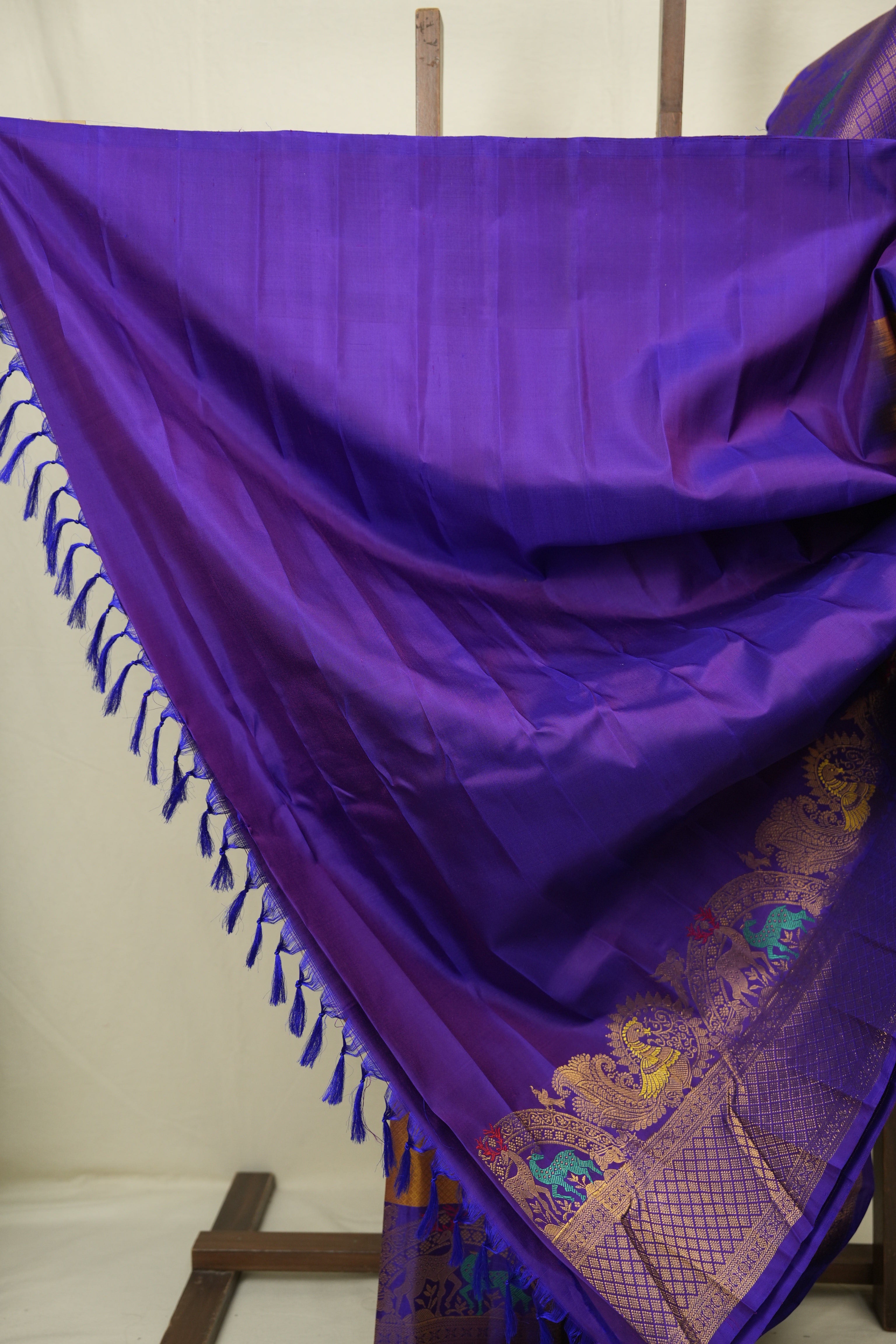 Two Tone Purple Gadwal Silk Saree - SRTTPGSS664