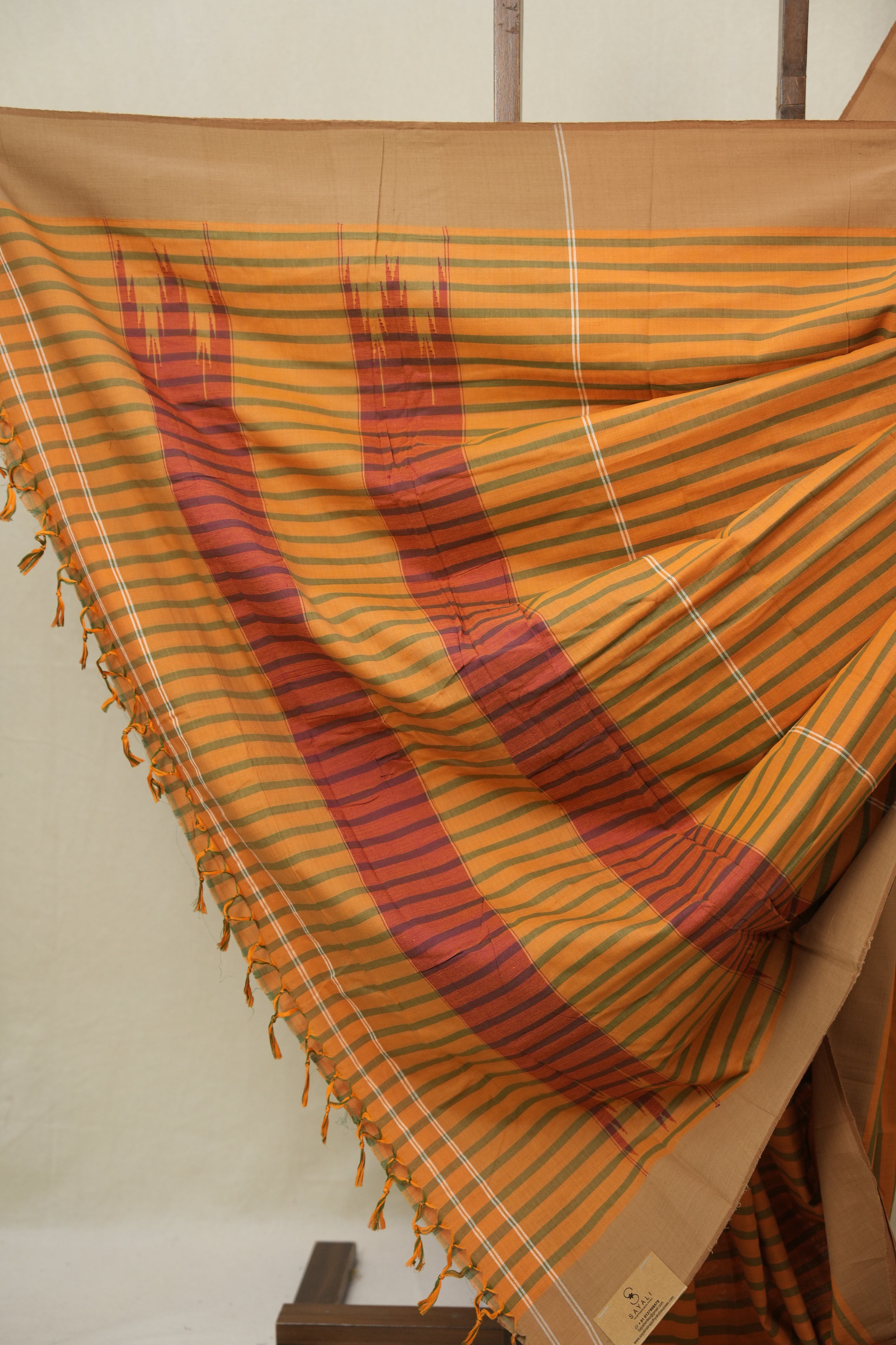 Orange Cotton Ilkal Saree - SROCIS987