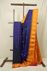 Navy Blue Gadwal Silk Saree - SRNBGSS667
