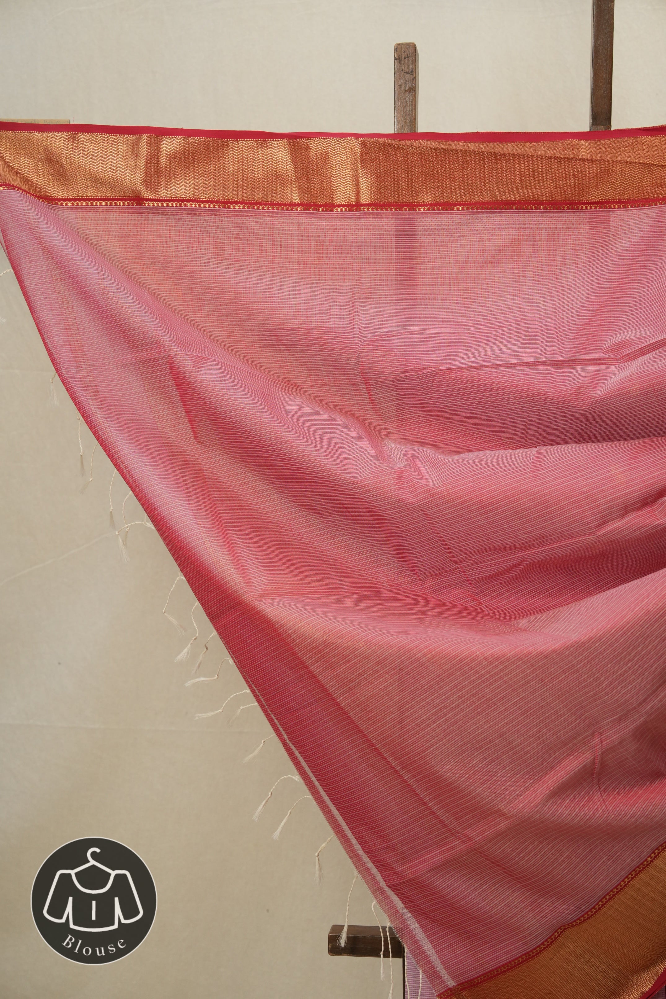 Baby Pink Maheshwari Organza Silk Saree - SRBPMOSS16