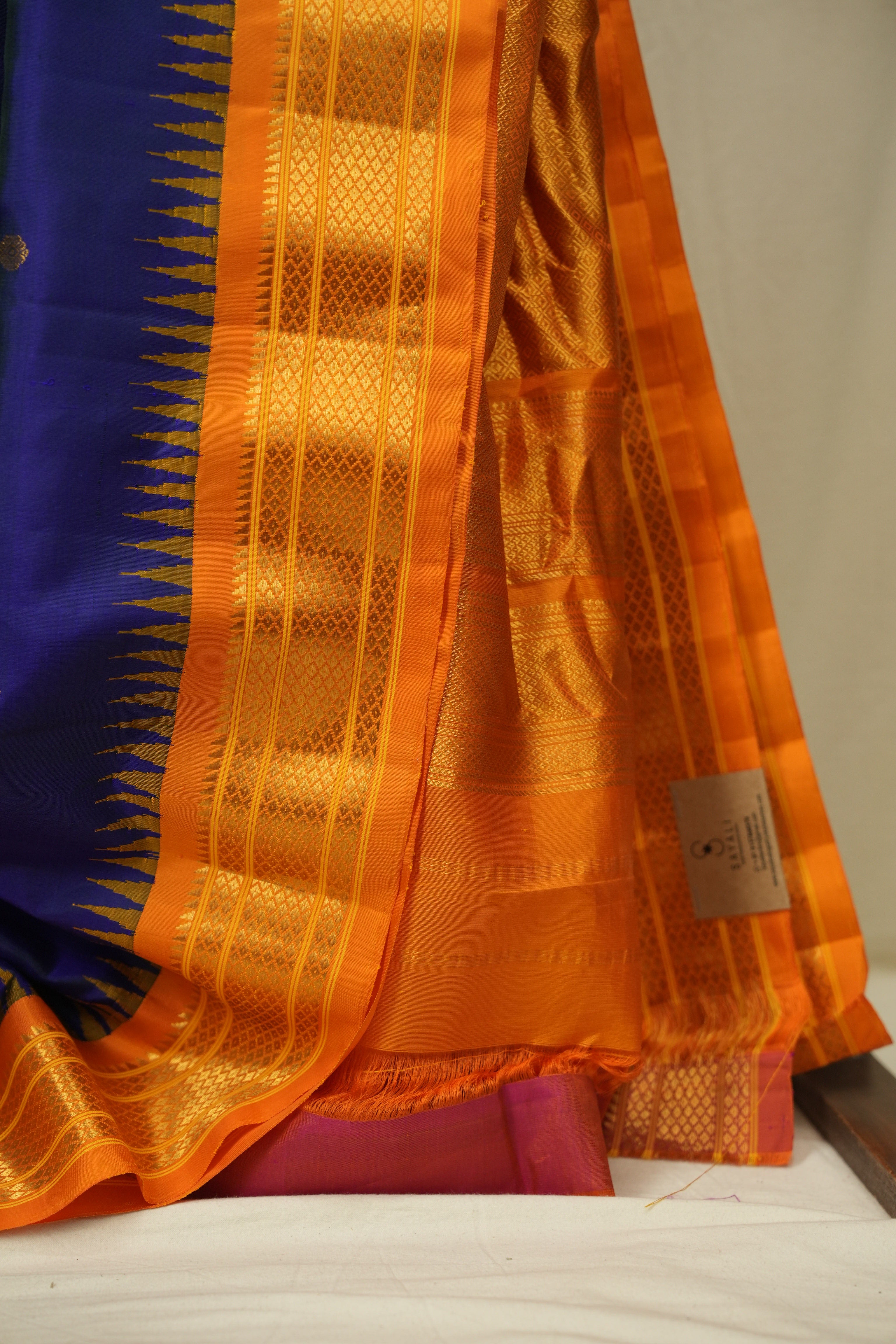 Navy Blue Gadwal Silk Saree - SRNBGSS667