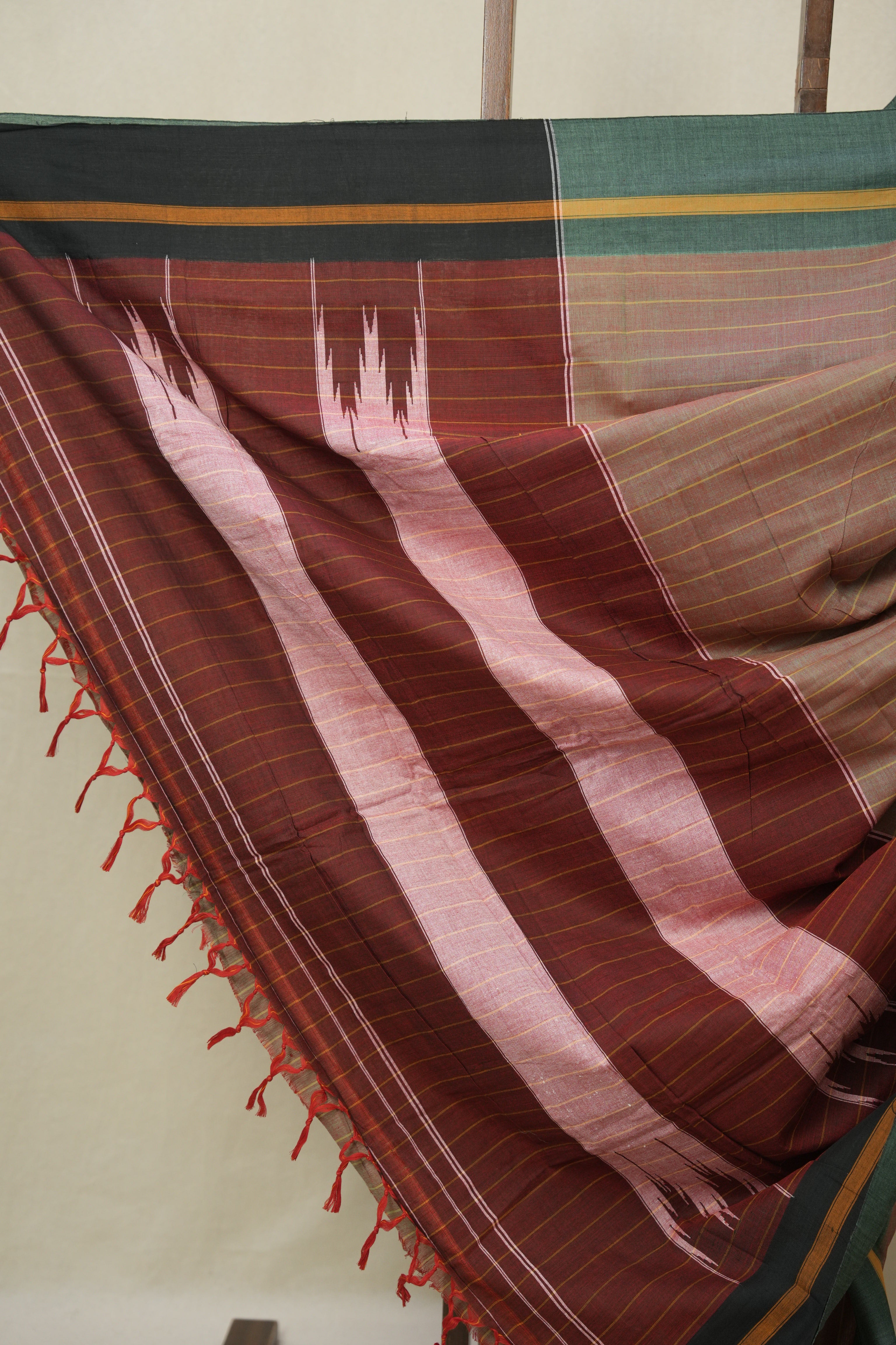 Two Tone Red Cotton Ilkal Saree - SRTTRCIS988