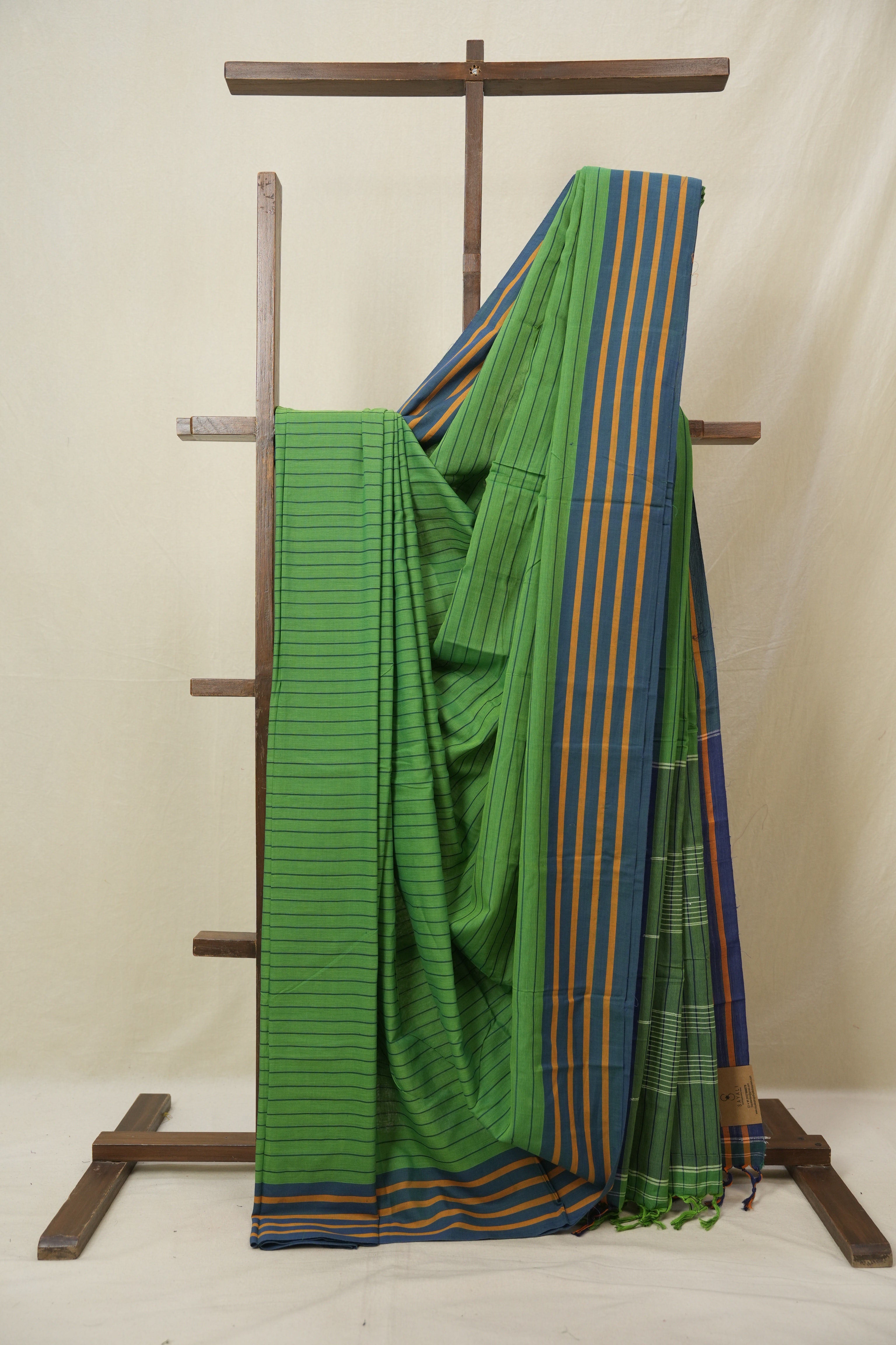 Parrot Green Cotton Ilkal Saree - SRPGRCIS989