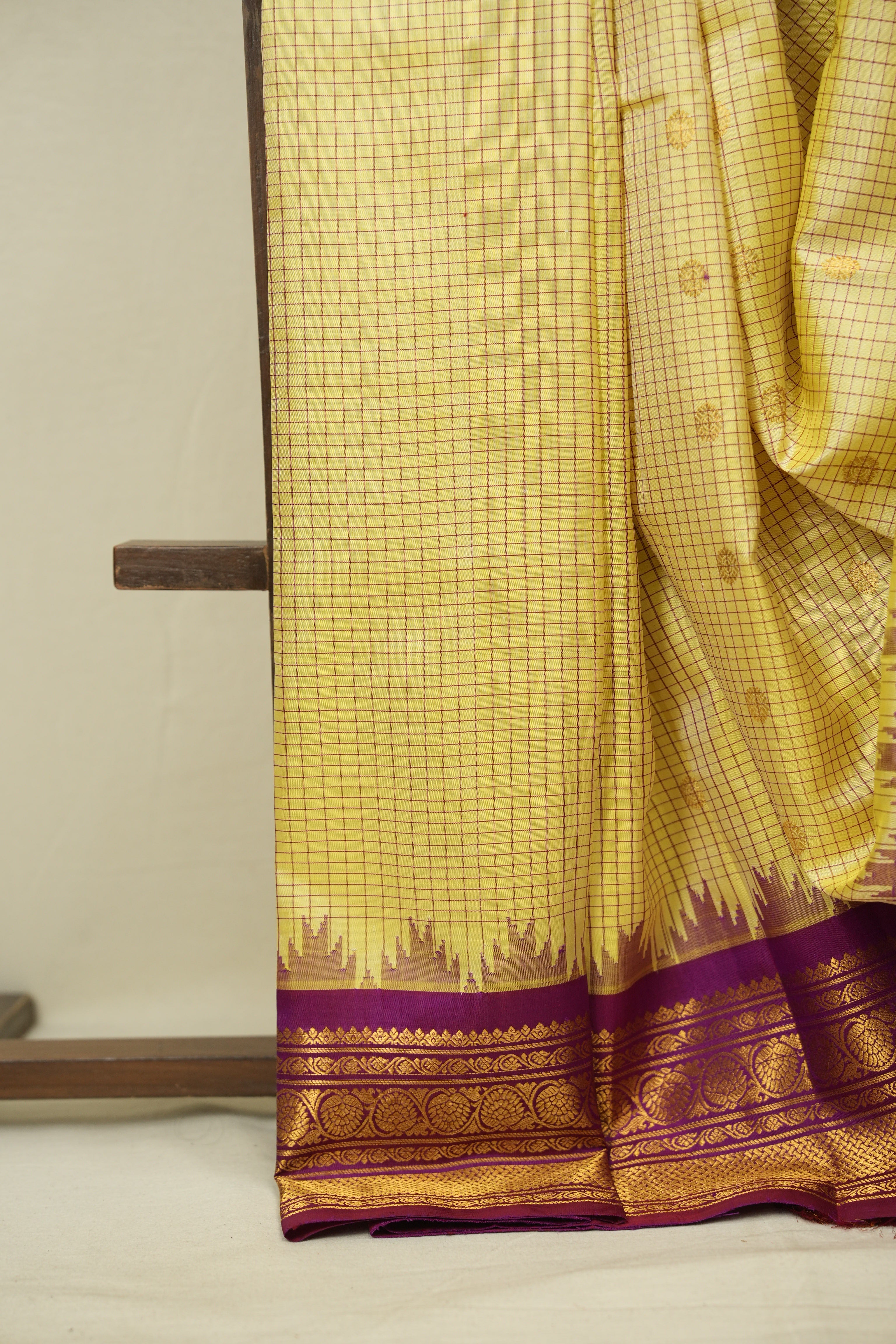 Yellow Gadwal Silk Saree - SRYGSS662