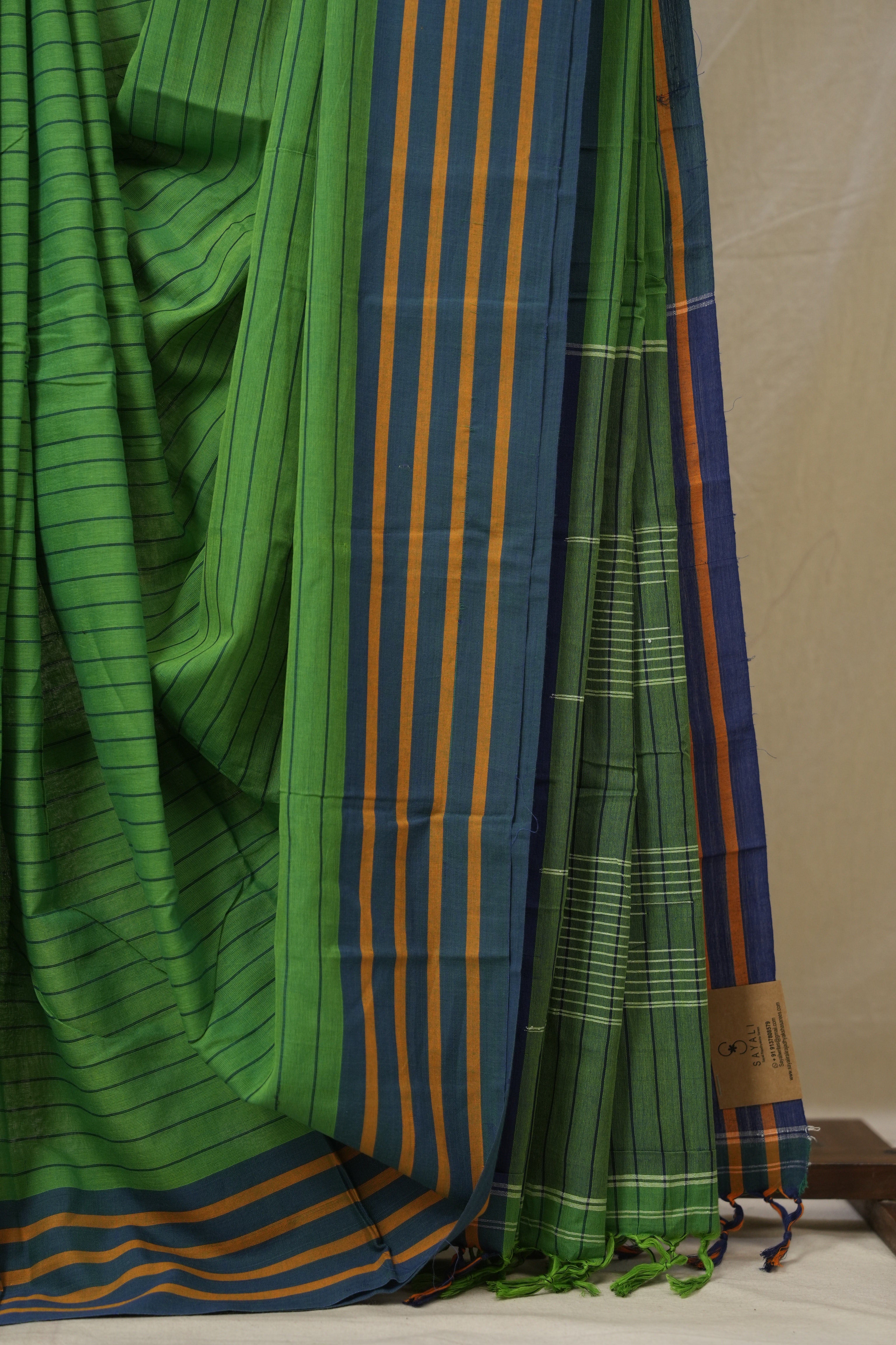 Parrot Green Cotton Ilkal Saree - SRPGRCIS989