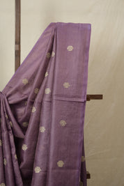 Orchid Purple Machine Embroidered Tussar Silk Saree - SROPMETSS1529