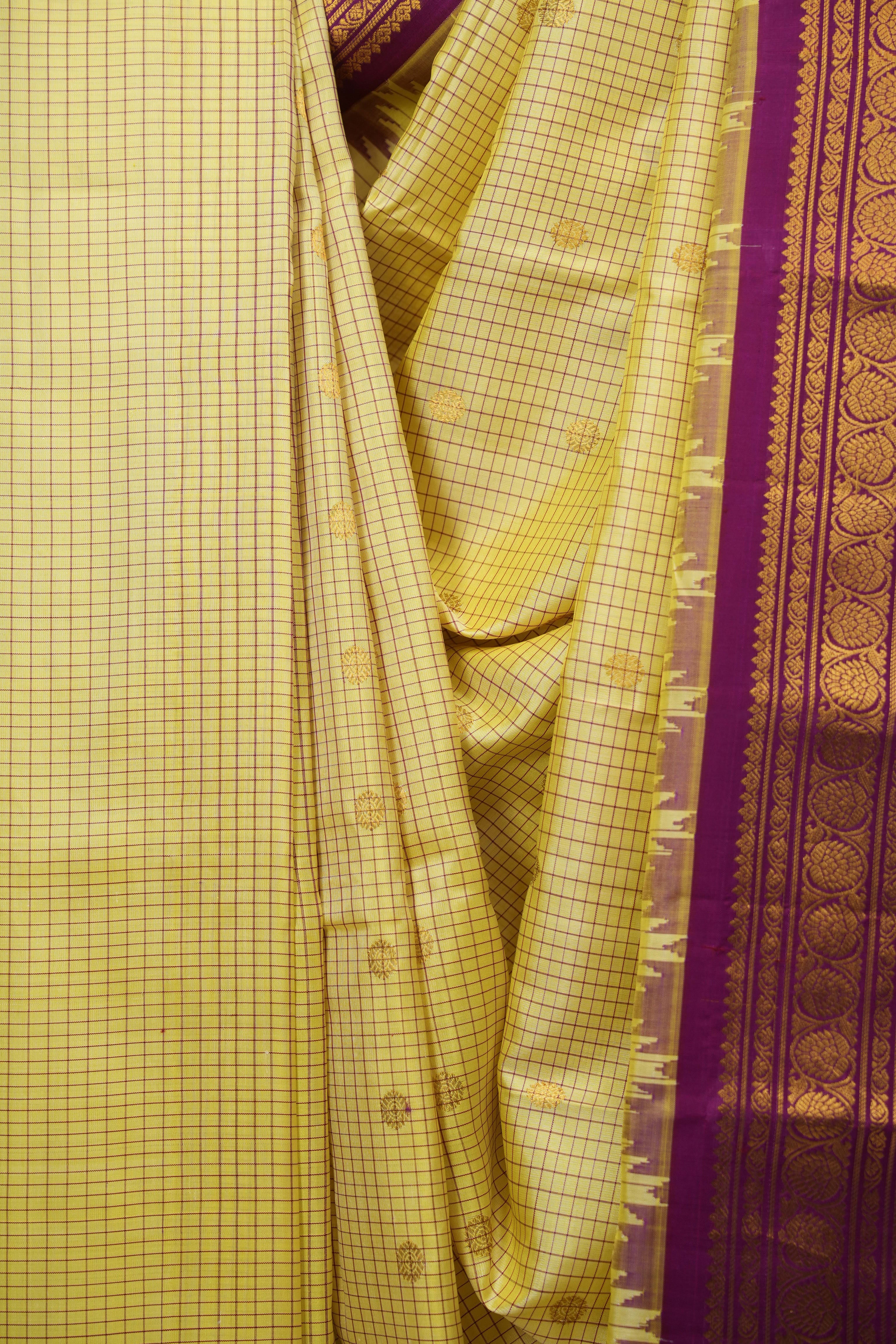 Yellow Gadwal Silk Saree - SRYGSS662