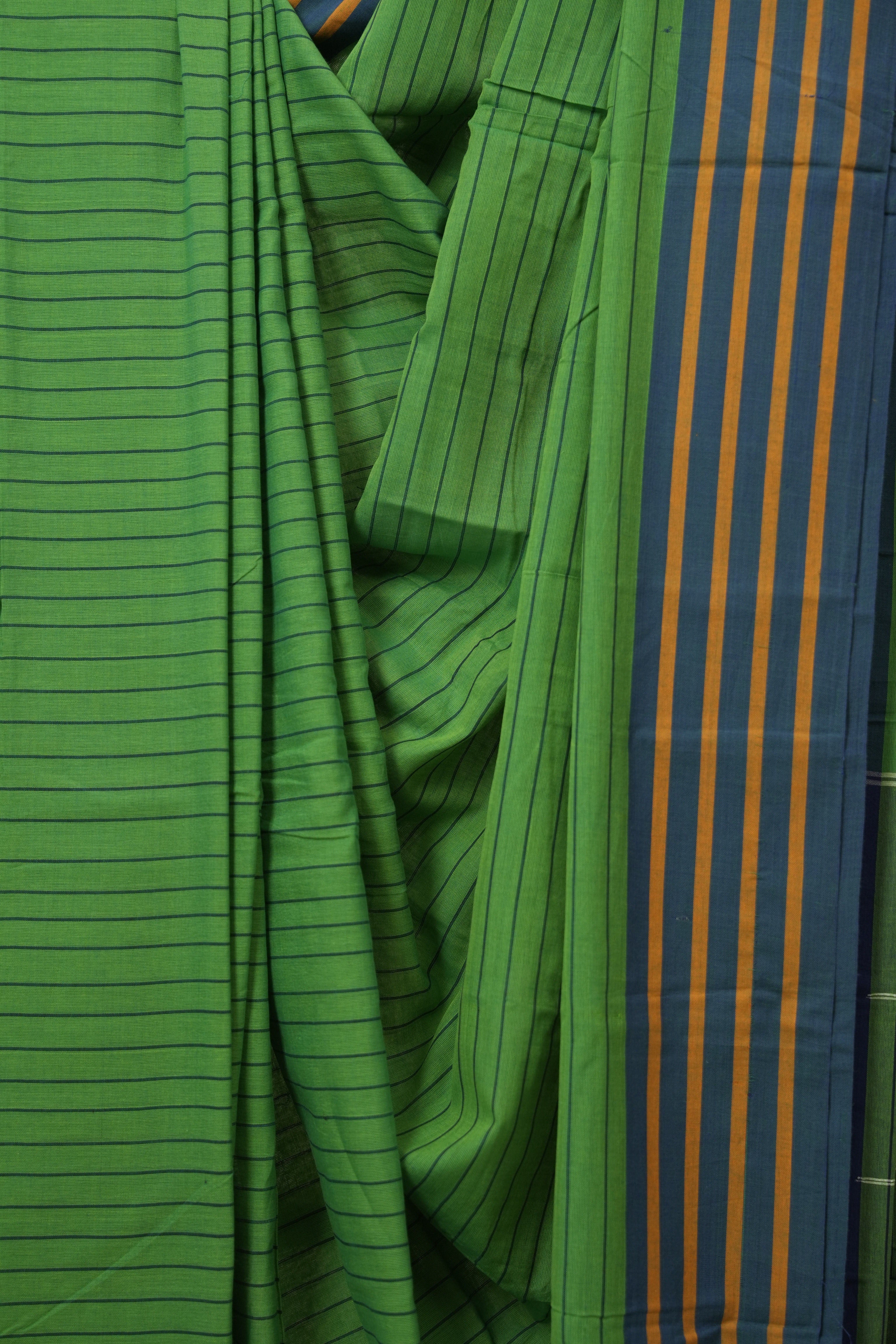 Parrot Green Cotton Ilkal Saree - SRPGRCIS989