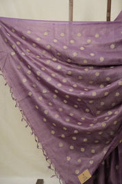 Orchid Purple Machine Embroidered Tussar Silk Saree - SROPMETSS1529