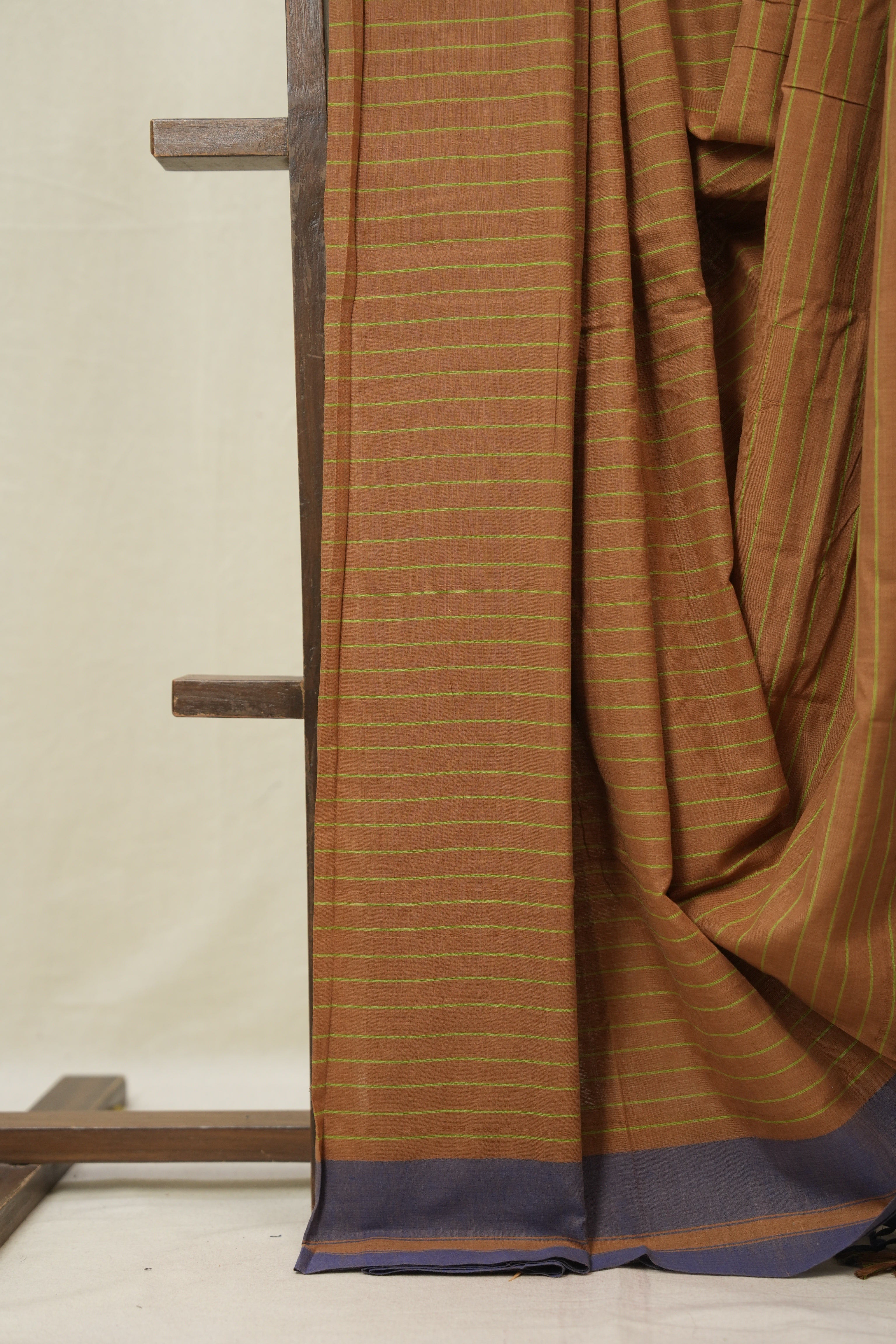 Brown Cotton Ilkal Saree - SRBCIS990