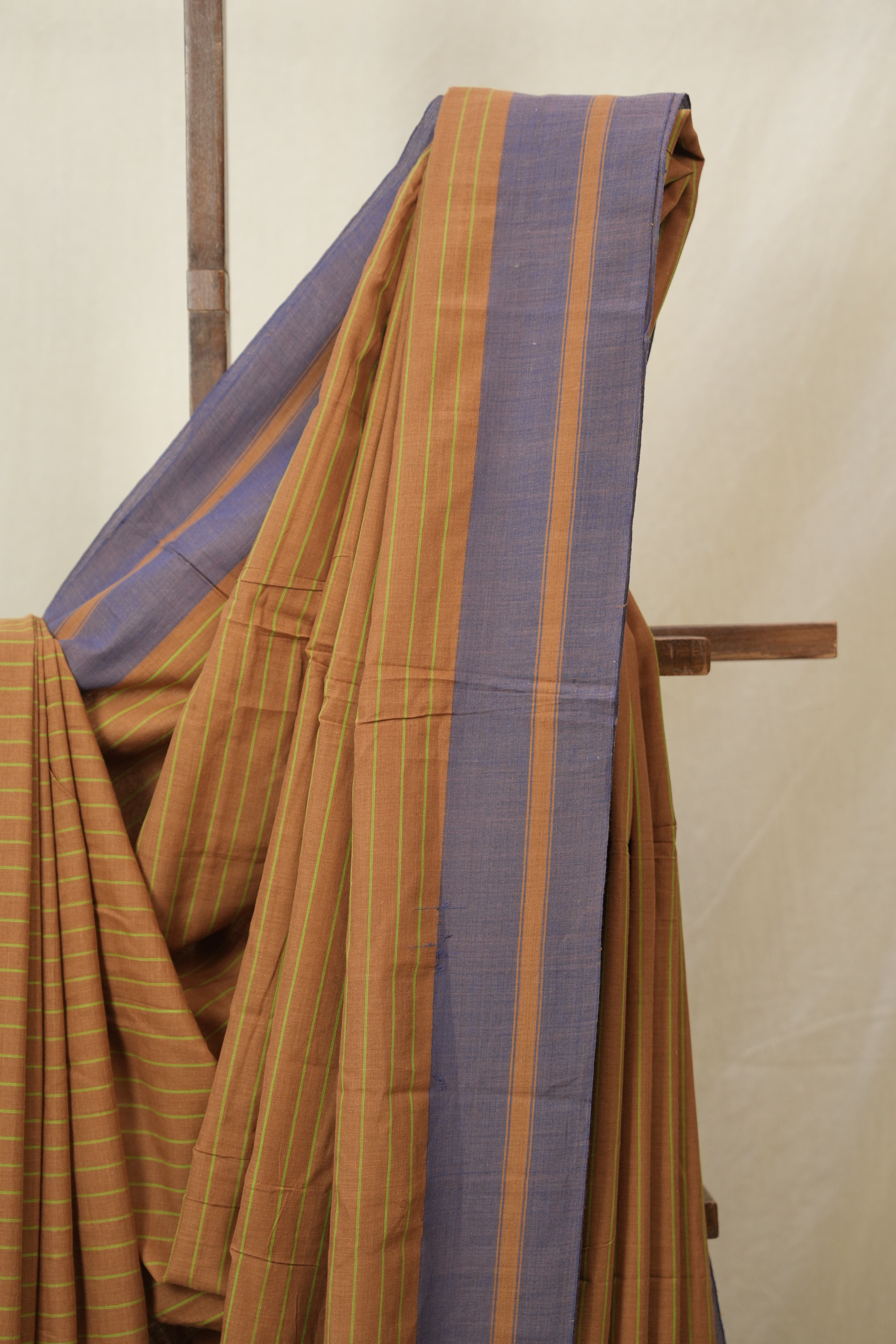 Brown Cotton Ilkal Saree - SRBCIS990