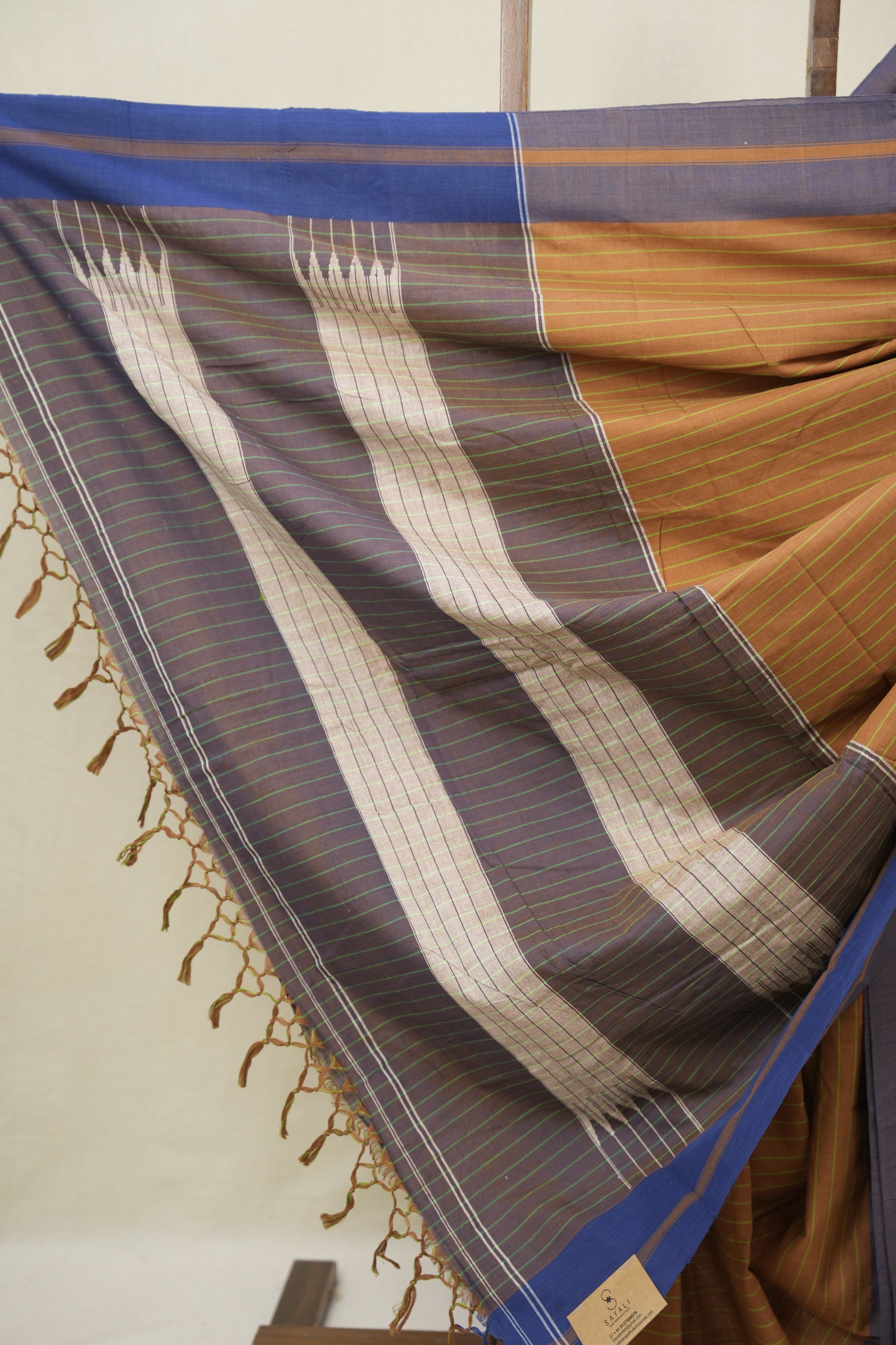 Brown Cotton Ilkal Saree - SRBCIS990