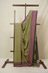 Two Tone Green Cotton Ilkal Saree - SRTTGCIS991