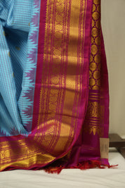 Sky Blue Gadwal Silk Saree - SRSBGSS661