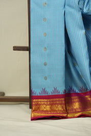 Sky Blue Gadwal Silk Saree - SRSBGSS661